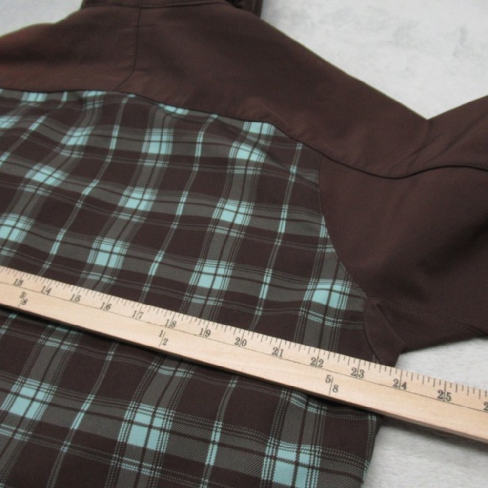 Dickies Storm Jacket Women 2XL Brown Plaid Hooded Full Zip Fleece Line Softshell - Picture 14 of 15